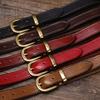 2.8Cm Wide Belt Women'S Decorative Leather Belt Women'S Needle Buckle Pure Cowhide Retro Denim Tide