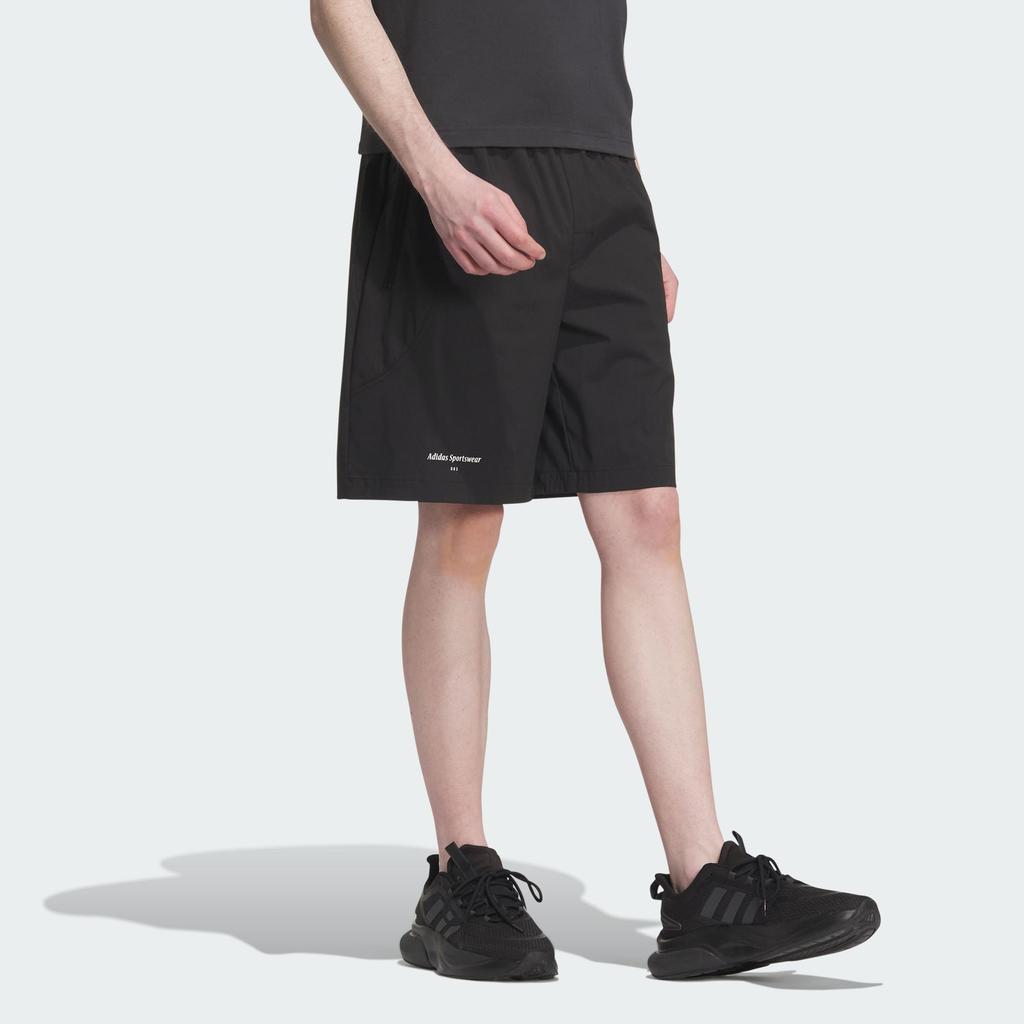 Adidas Sportswear Lounge Half Shorts With Solid Logo Men Bottoms Black IP4956