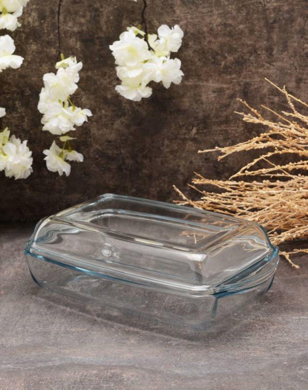 

Paşabahçe 59019 Borcam Rectangular Pot with Lid 1300 cc