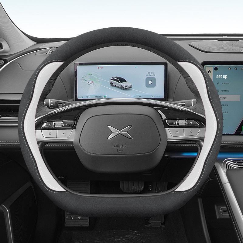 Xiaopeng G6 Steering Wheel Cover: Fits 24 Models, Compatible with X9, P7, P5, M03, G9, G3, Suede, No Sewing Needed