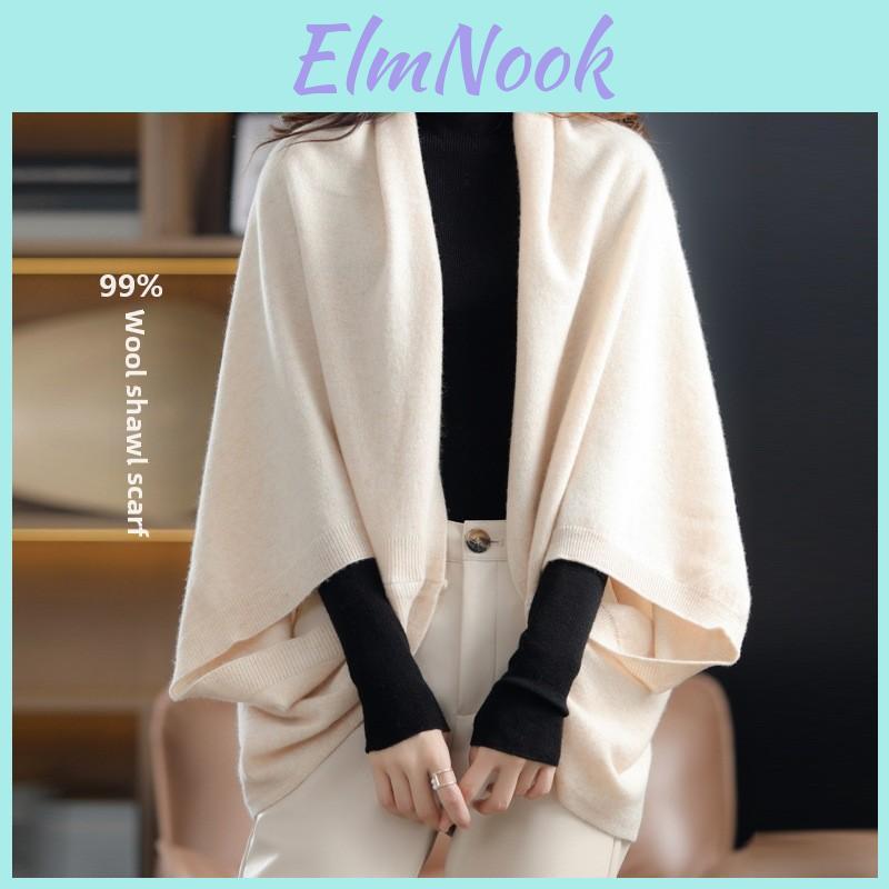 Conditioning Air Autumn Scarf Shawl Smock Cape Pure Wool Knitted Cardigan Large Size Shawl Coat Sunscreen Womens Thick
