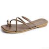 Fashion 2025 Women's Slipper Summer Metal Buckle Cross Flats Roman Low Heels Sandals Ladies Open Toe Beach Slippers Zapatos Mujer