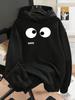 1pc Fashion Women's Autumn/Winter Warm Hooded Sweatshirt Elegant and Beautiful Y2K Style with Fun Cartoon Eye Print Vivid and Cute