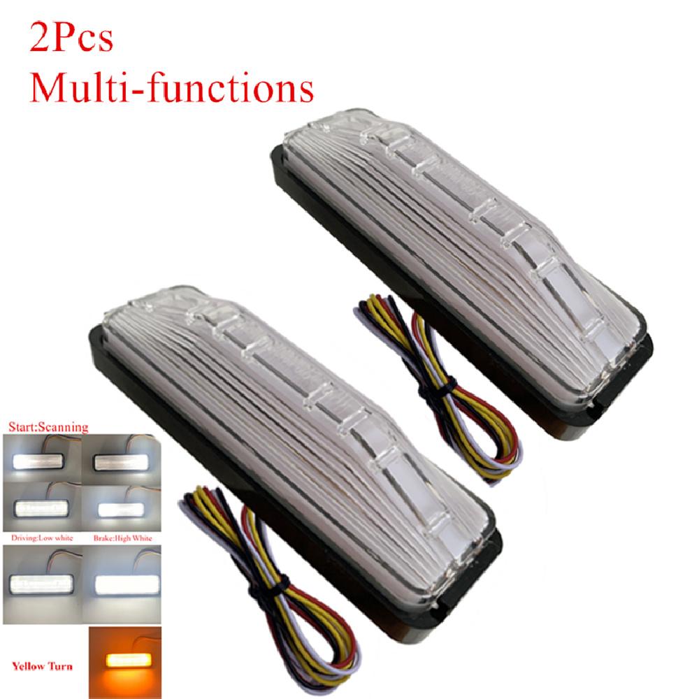2Pcs Truck LED Light 12-24V 28LED Scanning Side Marker Turn Signal Warning Lights Tail Brake Light Emergency Signal for Trunk Trailer