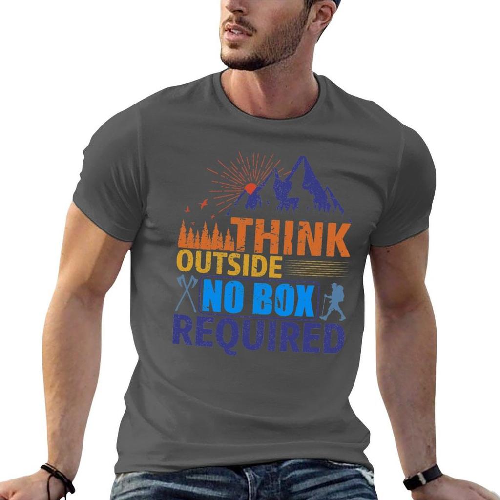 Think Outside No Box Required Tshirt Vintage T Shirts Funny Tshirt T Shirts For Unisex Cotton