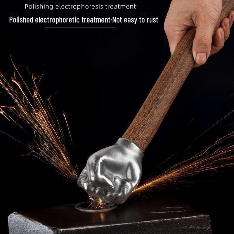 Compact Wood-Handled Machinist Hammer for Electricians and Household Use