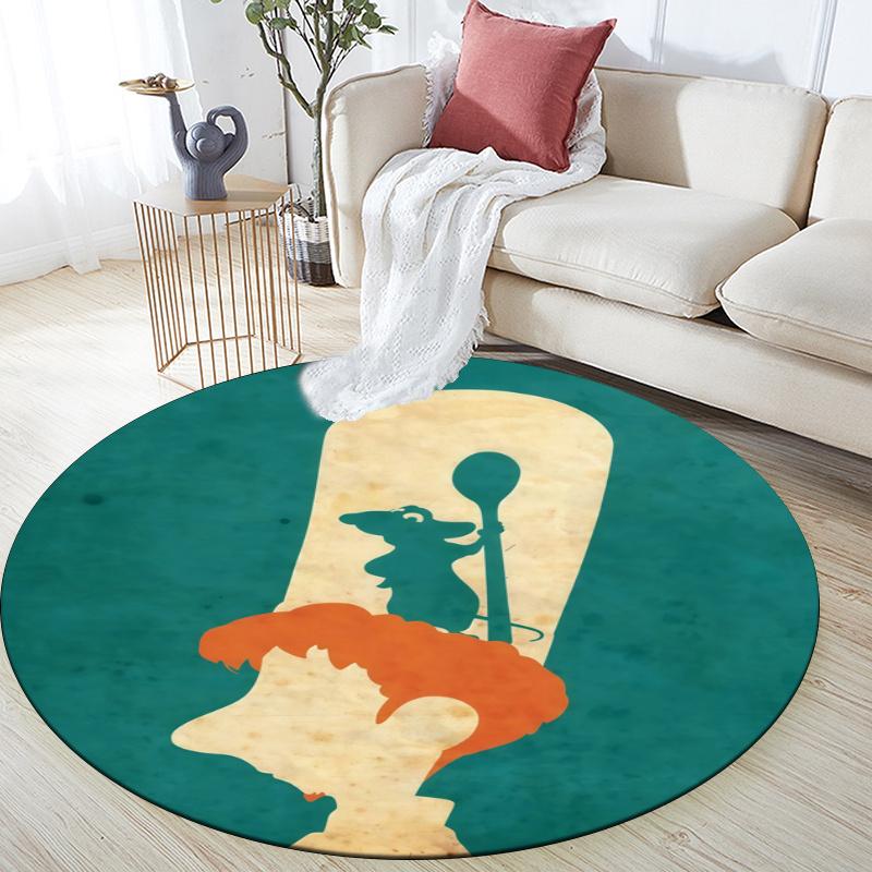 Ratatouille pattern round rug,Carpet Rug for Living Room Bedroom Playroom ,Non-slip Floor Mat,Holiday Gifts and Birthday Gifts.