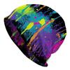1pc Street Style Ink Splatter Pattern Knit Hat - Vibrant Colorful Pattern, Durable Knitted Fabric, Comfortable Stretch Fit, Casual Outdoor Hat, Holida