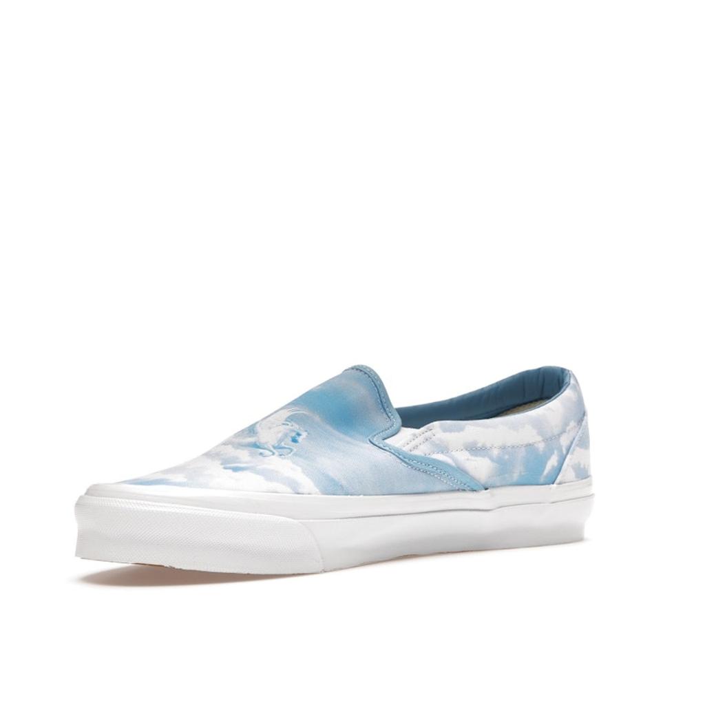 Kith x Vans Vault OG Classic Slip-On LX Clouds Unisex Sneakers White Light-Blue VN0A45JK6BY