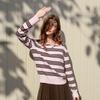 SanCai Color-block Stripe Polo Sweater