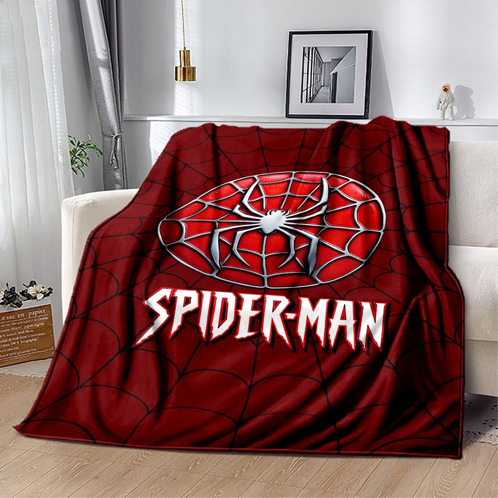 Black Spider On Red Background Flannel Blanket-Soft and Suitable for Sofas,Beds,Offices,Travel,All Seasons,Great Gift for Holidays and Birthdays.