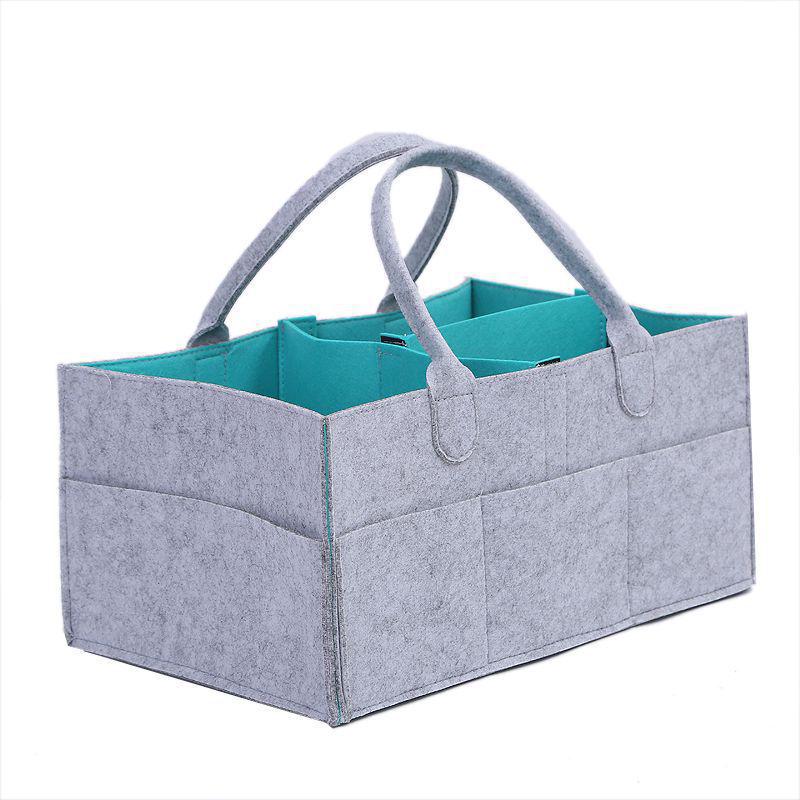 

Толстая фетровая сумка для хранения подгузников и игрушек для мам 33x23x18cm
