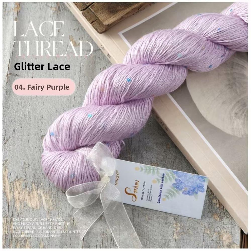 New 100g Weight Tencel Yarn Soft Texture Silk-like Solid Sequins Cotton Yarn Summer Lace Warm Feel Knitting Thread Hand Knitting
