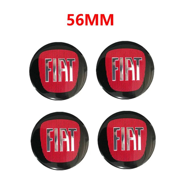 4pcs 56mm 50mm 3D logo car emblem Wheel Center Hub auto Rim refit dust-proof badge covers sticker styling accessories For FIAT