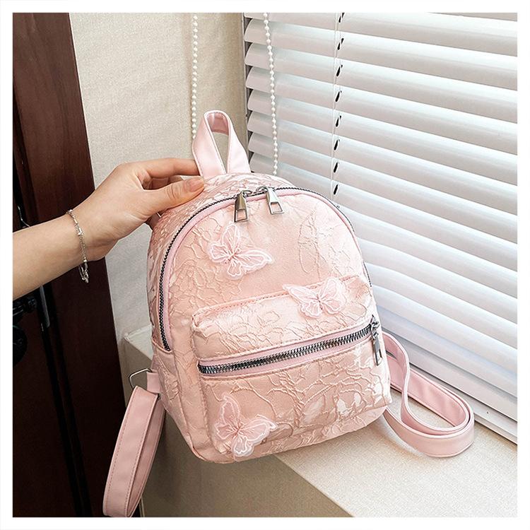 

Кружевная вышивка бабочка 2025 новая мода досуг дизайн тренд дорожный рюкзак рюкзак женский розовый