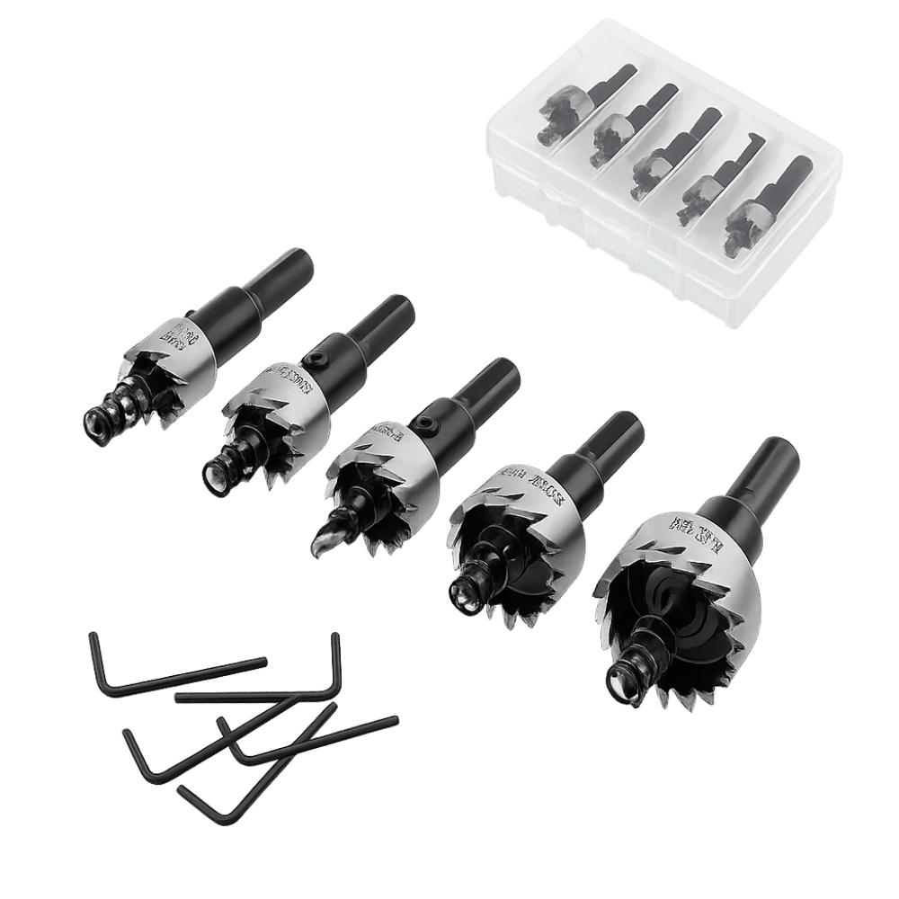 

5pcs Durable Stainless Steel Stainless Steel Cutter High Speed Stee 16-30mm Size Hole Saw Cutter Drill Bit Set Wood Working