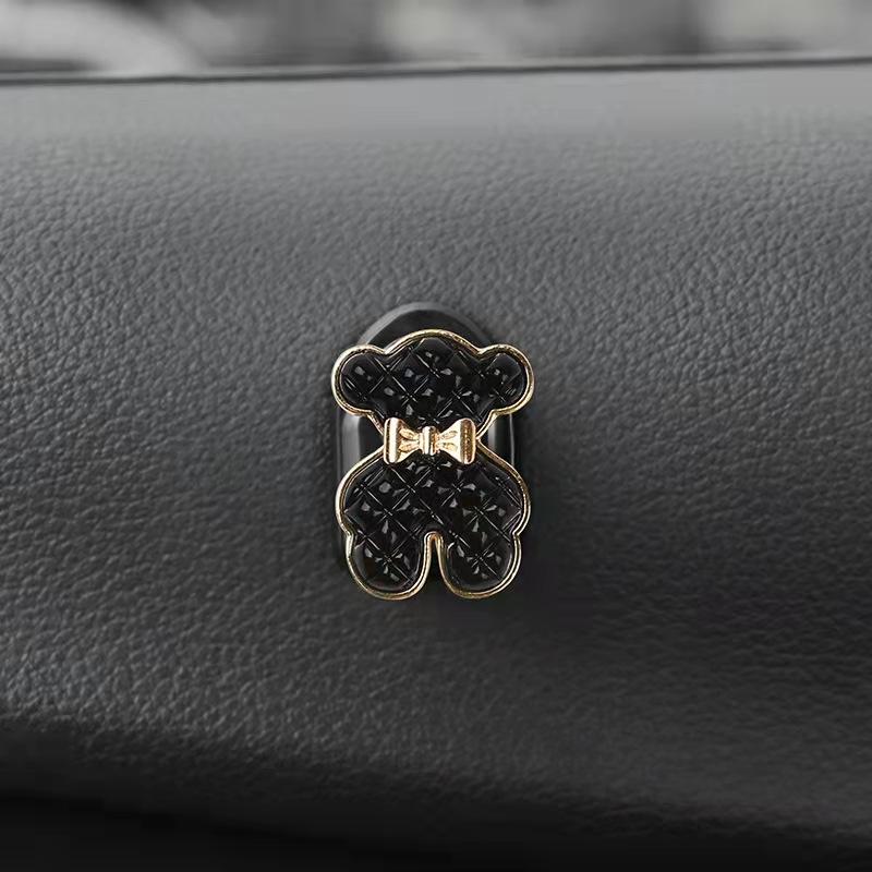 Mini Hook In The Car Center Console Seat Back Camellia, Bear, Multi-functional Storage ABS Data Cable Small Hook Auto