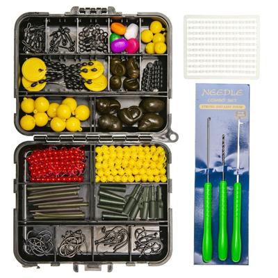 328pcs Carp Fishing Equipment Kit Carp Fishing Tackle Box Include Swivels Bait Float Fishing Needles Fishing Accessories