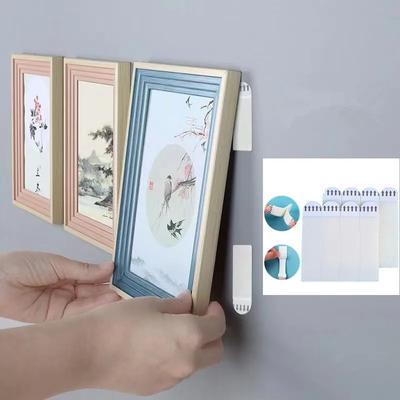 Stanzfreie Rahmenklebestreifen, verschiedene Montagemöglichkeiten, selbstklebend, für Bilderrahmen, feste Poster-Wandhaken, zum Dekorieren und Befestigen von Wandaufhängern