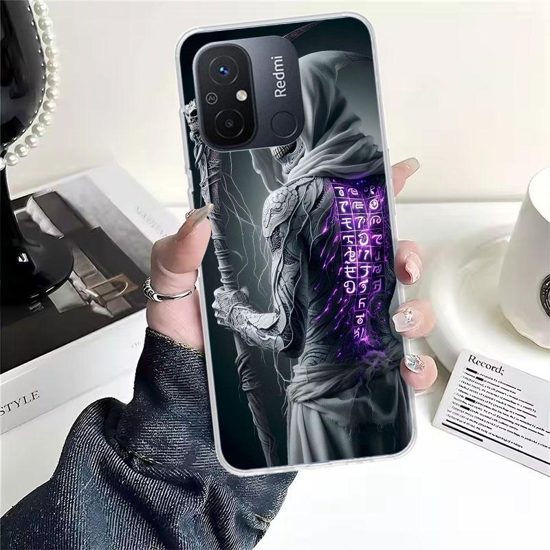 Death Grim Reaper Skull Scythe For Xiaomi Redmi 13C 13 12C 12 14C Phone Case 10 10A 10C 9 9A 9C 9T 8A 8 7A 7 6A 6 Pro K70 K60 K4