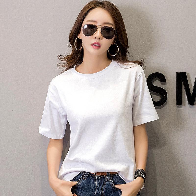 Unisex Korean Style Loose Fit White Cotton T-Shirt - Short Sleeve Summer Wear for Students & Couples