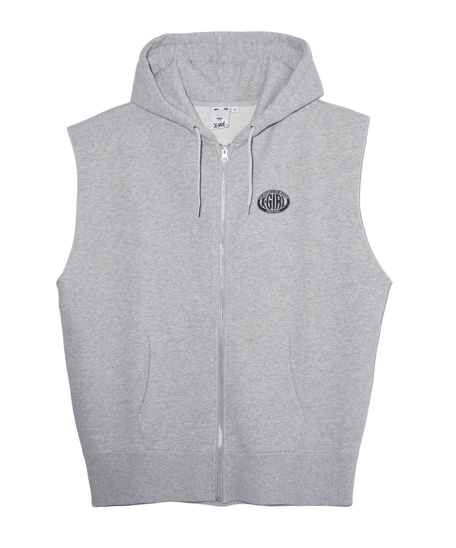 

Oval Logo Sweat Vest Size S X-girl Zip-Up (105243021004) Ash,