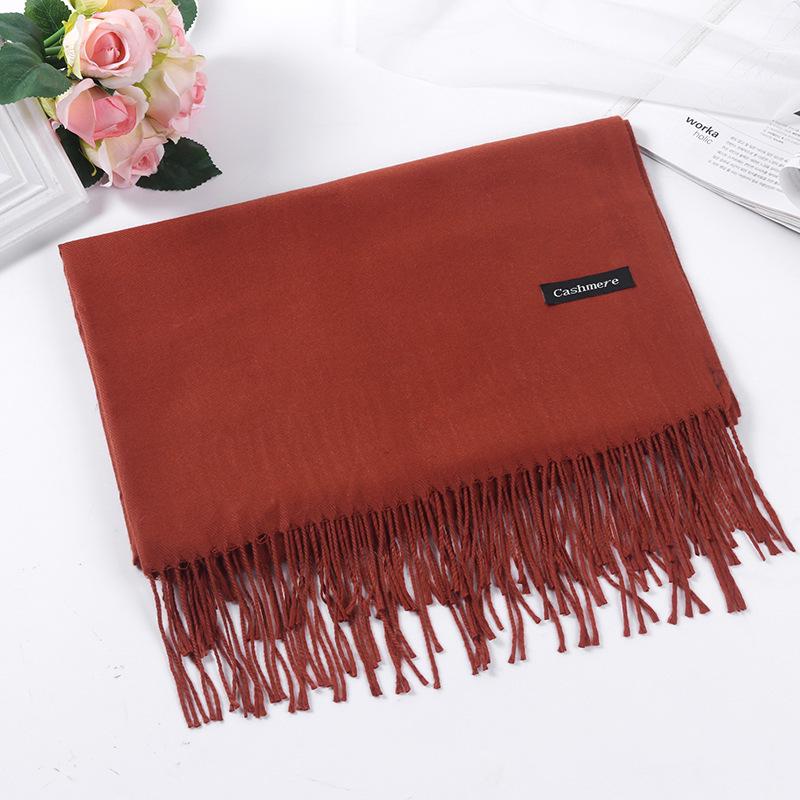 Women's Red Winter Scarf: High-End Imitation Cashmere Shawl, Versatile Warm Neck Wrap, Ideal Gift