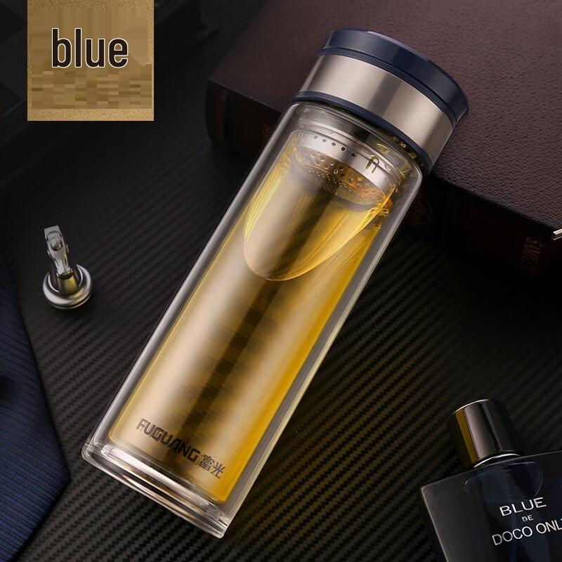 Fuguang Double-Layer Heat-Resistant Glass Tea Water Bottle with Filter