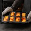 Durable Carbon Steel Bakeware for Home 8-Cavity Mini Loaf Baking Pan Set with 200Pcs Parchment Liners, Precut Unbleached Paper Nonstick Rectangle