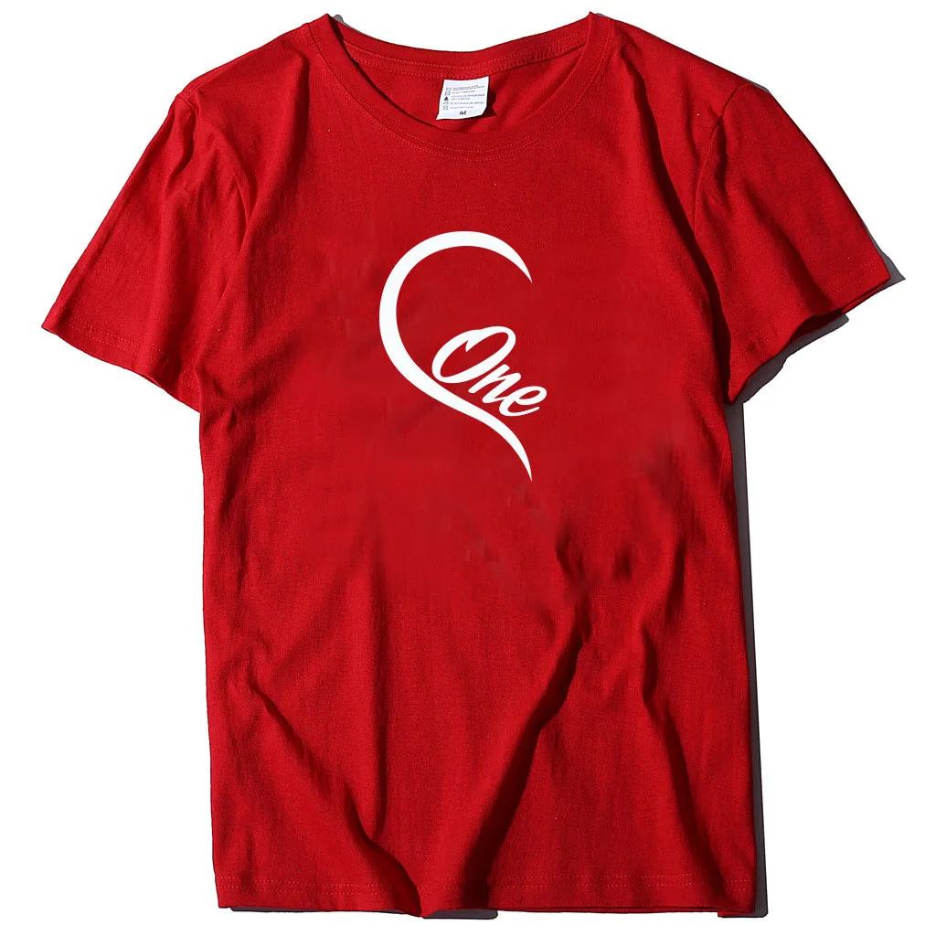 Splicing One Love Heart Print Couple T Shirt Short Sleeve O Neck Loose King Queen Tshirt Lovers Tee Shirt Tops Women Clothes