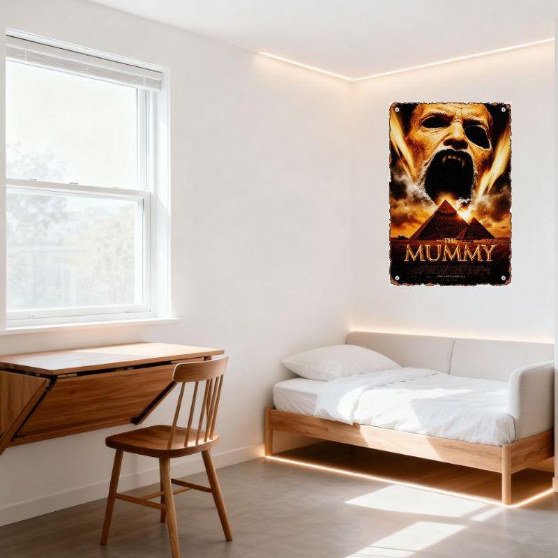 The Mummy Vintage Metal Tin Sign Ancient Egyptian Pyramid Horror Movie Plaque Wall Decor for Home Office Man Cave