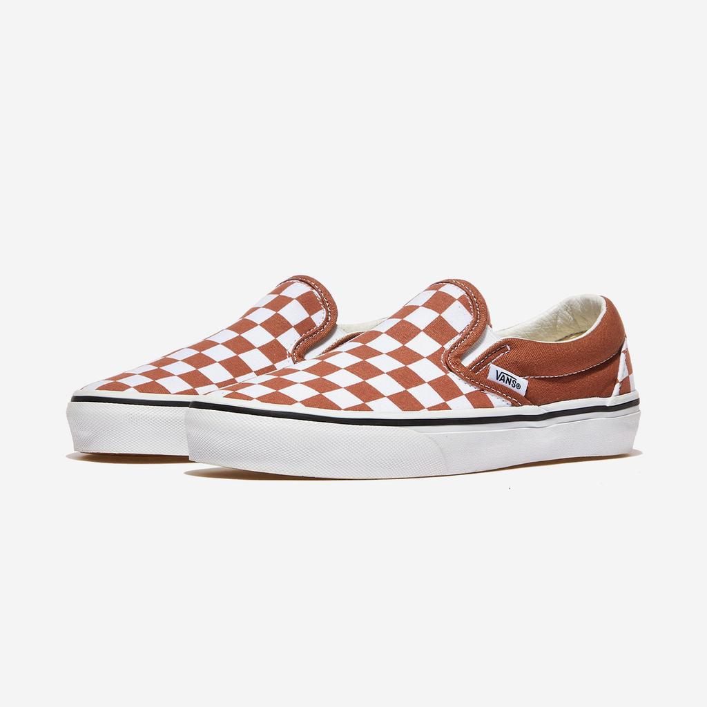 Vans Classic Slip-On - Color Theory Checkerboard Auburn, VN000D03C9J, 1010108278, Popular Korean Shoes