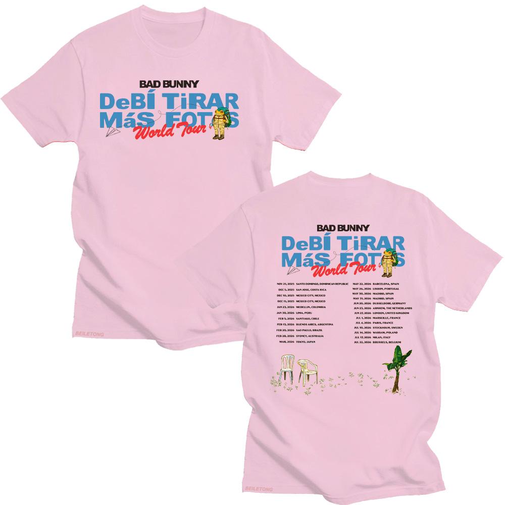 Bad Bunny Musi Robić WIĘCEJ ZDJĘĆ Koszulka z Trasy Koncertowej Bawełniana Koszulka z Krótkim Rękawem Unisex Streetwear Merch Bad Bunny T-shirty Nowe Ubrania