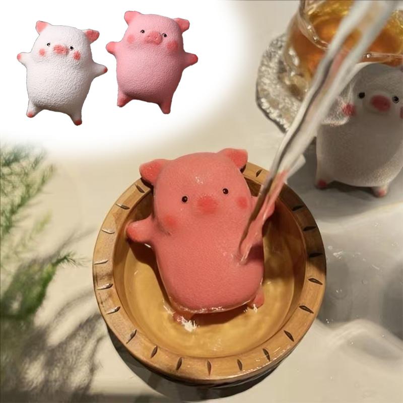 Purple Clay Tea Pet Pig Piggy Figurine Mini Pig Ornament Attract Wealth Feng Shui Sculpture Home & Office Decoration Collection