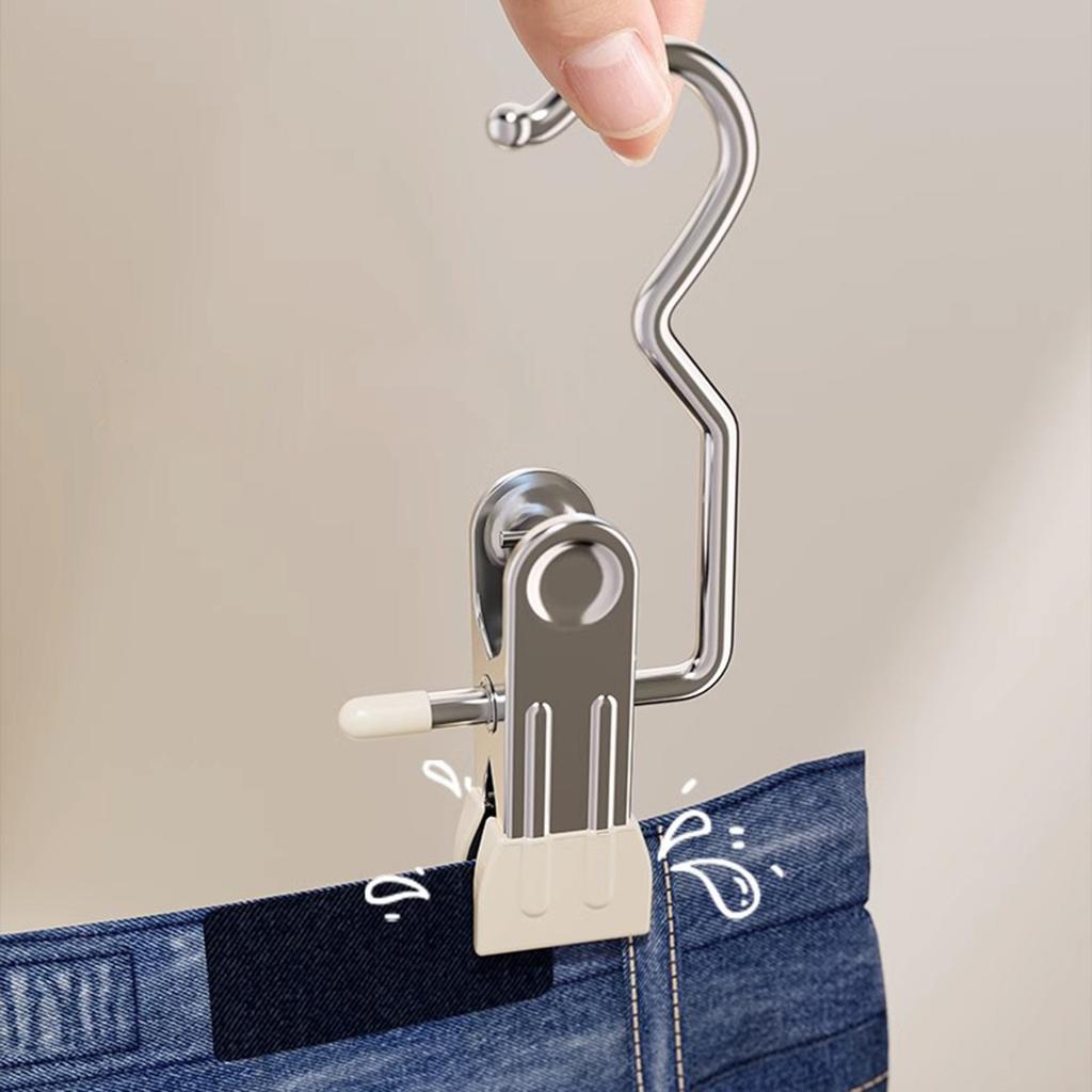 Pack of 10pcs Versatile Storage Clips Pants Hanger Wardrobe Organizers Bag Hat Rack Shelf for Clothes and Accessories