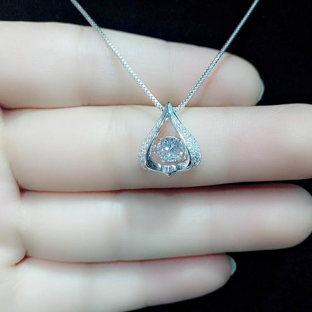 

Модные ювелирные изделия Цирконий Бьющееся Сердце Кристалл Из Австрийского Серебра S925 Модное Ожерелье ко Дню Матери Капля Охра Личность