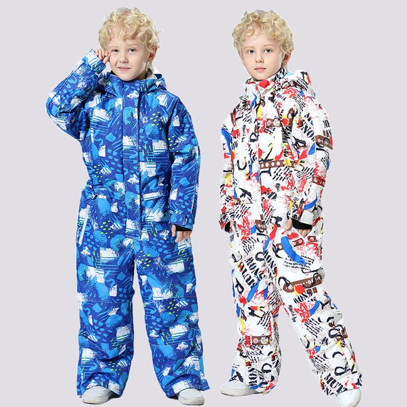 Combinaison de Ski MUTUSNOW pour Enfants - Combinaison de Neige Chaude Une Pièce pour Garçons/Filles