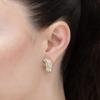 Vintage Exquisite Stylish Bright Zircon Gold Color Earrings for Women Simple Elegant Daily Wear Party Jewelry Gift Accessories