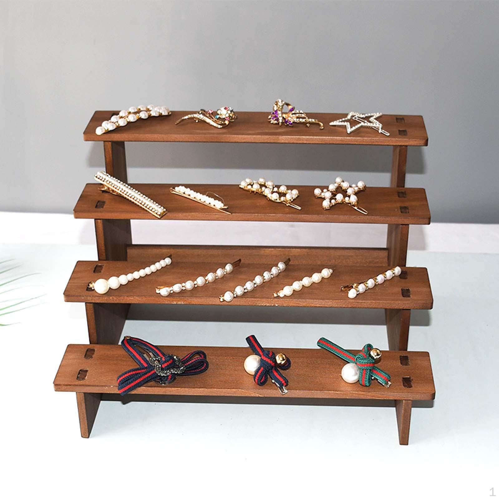 

Дерев яна стійка для демонстраційної стійки, 4 сходинки для кексів, багаторівневе обслуговування 30x24x19cm