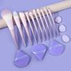 10pcs Gradient Purple Makeup Brushes Set With Powder Puff Foundation Eyeshadow Blush Daily Beauty