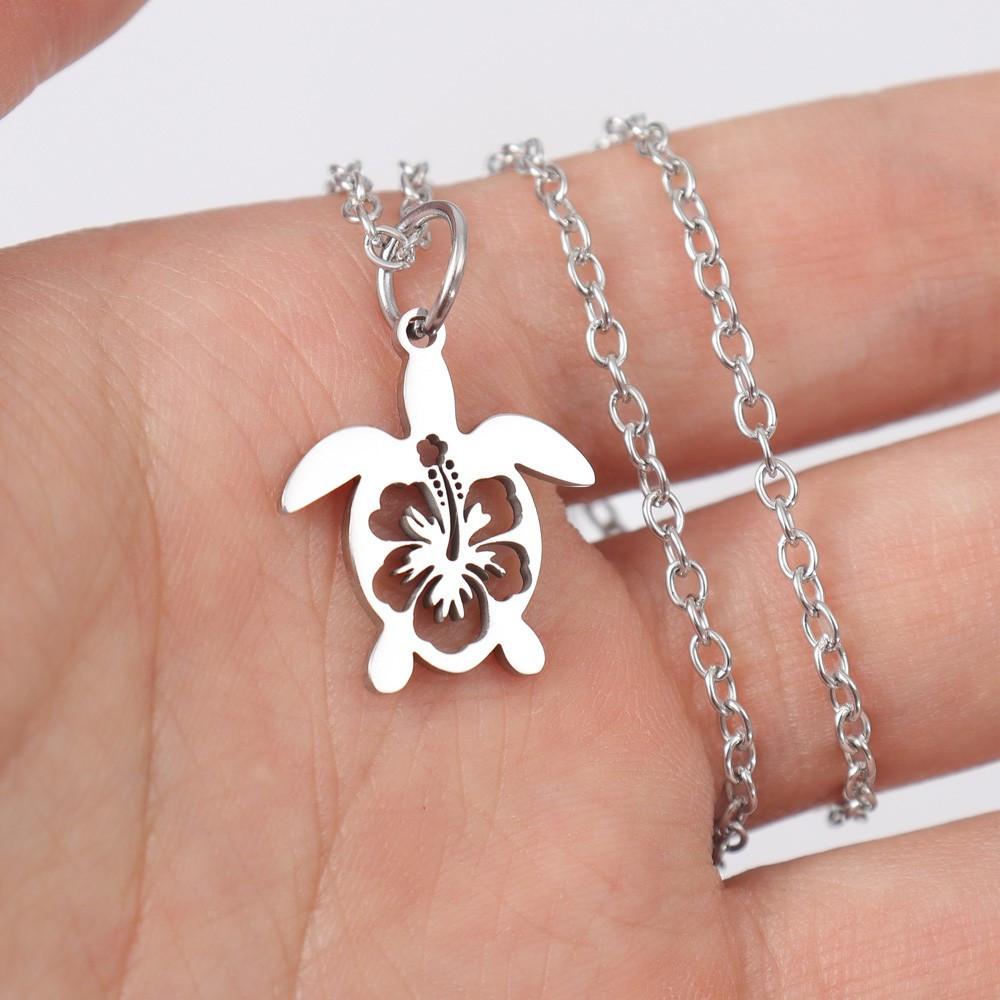 1pc Trendy Stainless Steel Turtle Shape Pendant Necklace - Birthday Gift for Men - Stylish & Unique Design - for Fashionable Men