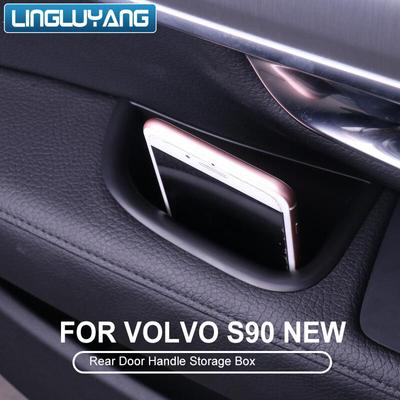 Black Front and Rear Door Handle Storage Box Container Holder Tray For Volvo S90 V90CC Car Accessories