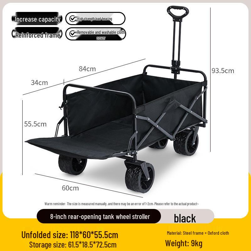 Collapsible Outdoor RV Camp Trolley - Compact Handcart for Express Delivery and Gathering Essentials