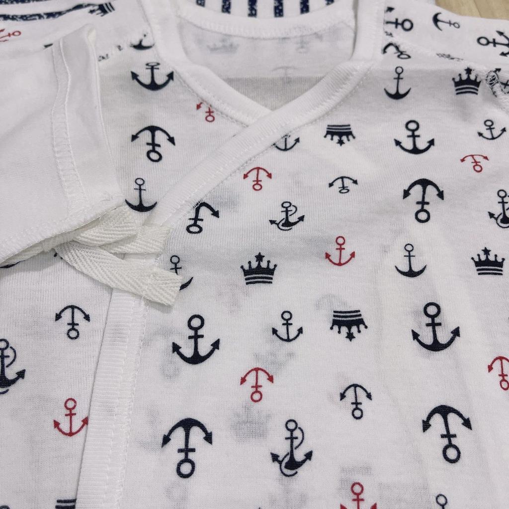 Newborn Underwear Set of 6 Pieces Baby Cotton Short Underwear Combination Underwear Navy Marine Anchor Border Unisex Soft Moisture Absorbent