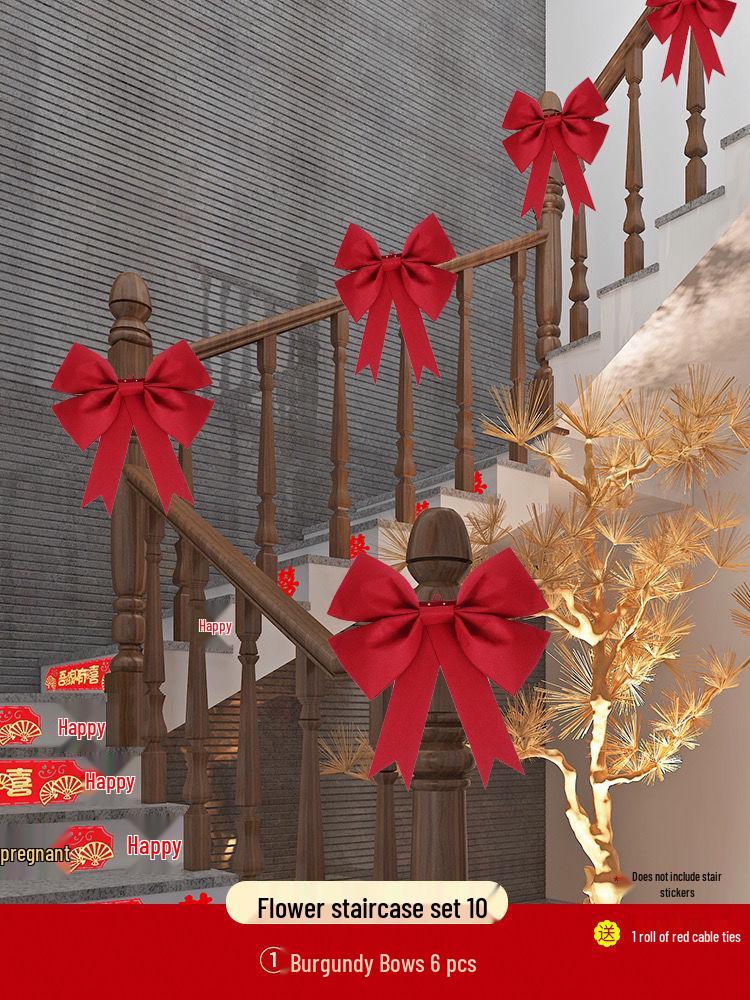 Wedding Stair Railing Decoration Package with Balloons and Flowers: Full Set for Handrail and Escalator