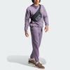 Adidas All Season Garment Wash Pants Solid Color Logo Jogger Knit Sports Pants Men Pants Dark-Gray Violet IJ6933