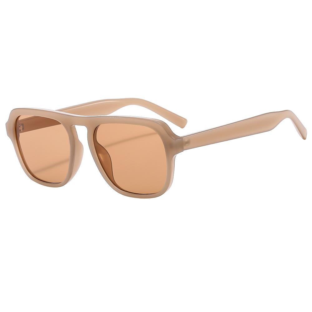 Retro Black Frame Glasses Women'S Trend Single Beam Thin Sunglasses Men'S Plain Flat Glasses