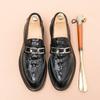 Fashion High Quality Men's Spring New Comfortable Pointed Loafers Fashion Brand Men's Crocodile Leather Business Banquet Leather Shoes