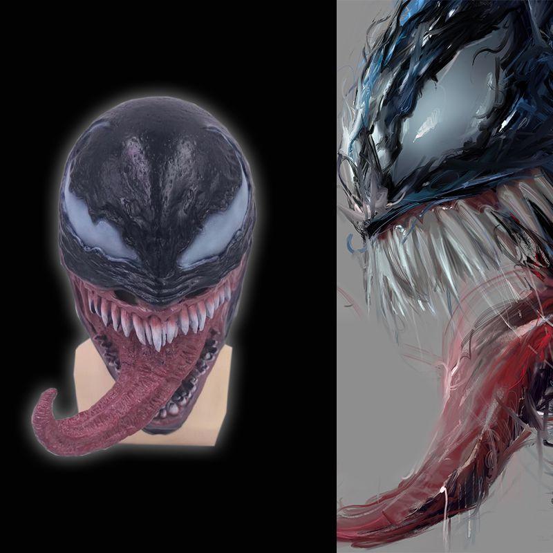 High Quality Latex Venom Cosplay Mask Realistic Horror Superhero Marvel Comics