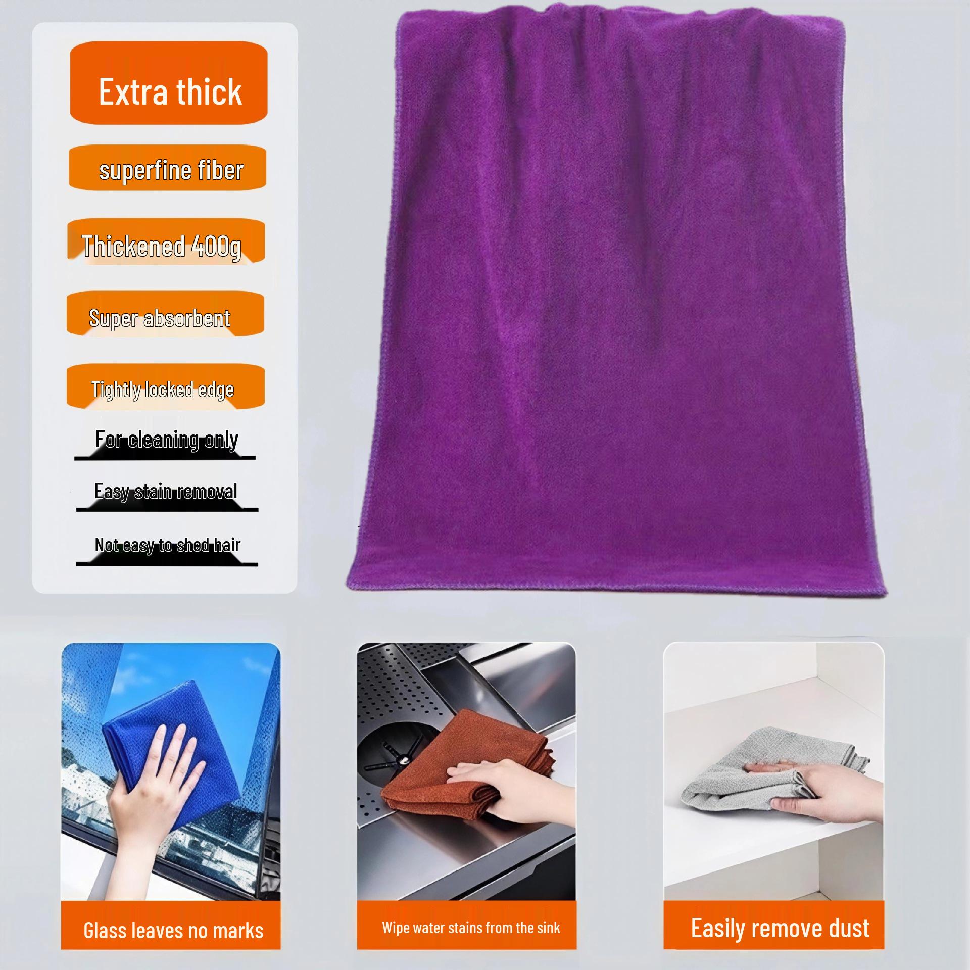 Thick Ultra-Fine Fiber Water Absorption Towel 35x75 for Hair Salon, Foot Massage, Cleaning, and Housekeeping 35*75cm 300gsm - Medium lila